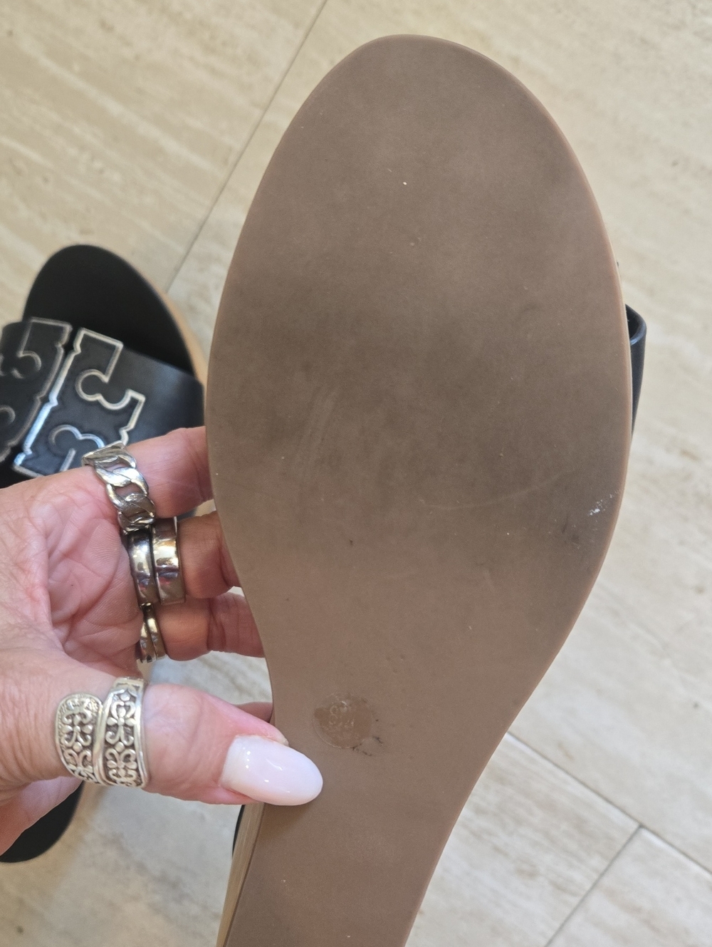 Tory Burch Ines Wooden Wedge Platform Leather Sandals - Picture 9 of 12